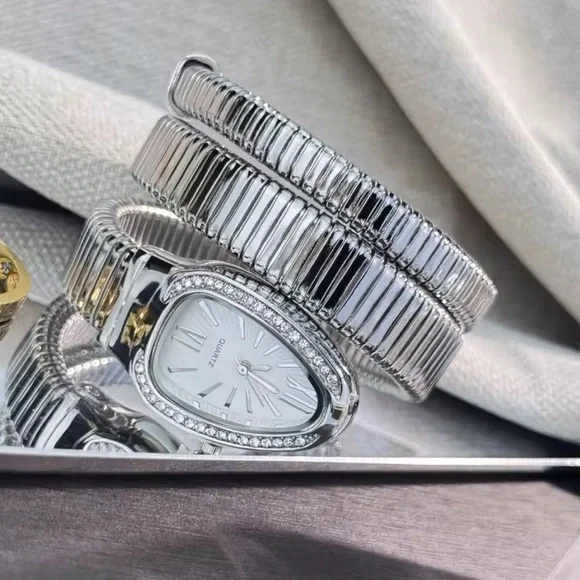 Serpenti Snake Wrap Elegant Silver Women